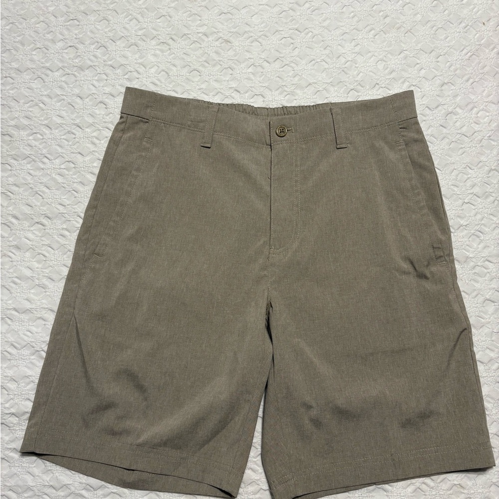 Classic Men's Brown Flat Front Shorts